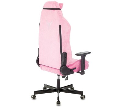 Кресло компьютерное игровое KNIGHT Кресло игровое N1, ткань, до 150кг, регулируемые 3D подлокотники, розовый