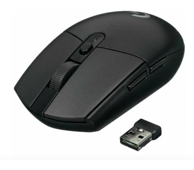 LOGITECH Мышь беспроводная G304 Lightspeed, игровая, радио, оптическая, USB, 12000dpi, черный [910-005284]
