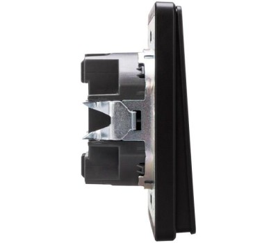 KRANZ Выключатель ROUND 1 кл перекрестный (переключатель) с подсветкой 10А с/у оникс