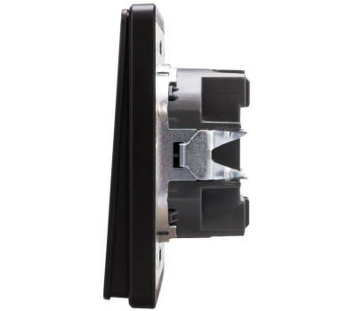 KRANZ Выключатель ROUND 1 кл перекрестный (переключатель) с подсветкой 10А с/у оникс