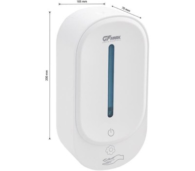 GFmark - Дозатор СЕНСОРНЫЙ, ПЕНА, пластик АБС, БЕЛЫЙ, большой, с полоской, 350 мл 677