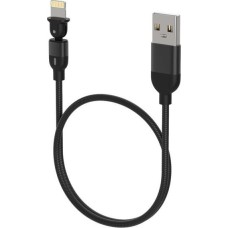 КАБЕЛЬ USB MICRO / MINI MAXVI MC-19L черный, USB-A - Lightning, 2.4A, LED