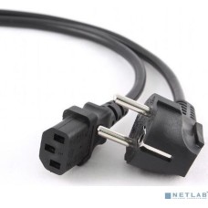 GEMBIRD Cablexpert Кабель питания 5м, Schuko- C13, 3х1кв.мм, черный, с заземлением, пакет (PC-186-1-5M)