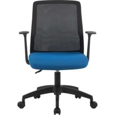 Кресло компьютерное CACTUS Кресло CS-MC222-BKBL, сетка/ткань, до 100кг, фиксированные подлокотники, темно-синий