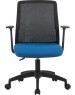 Кресло компьютерное CACTUS Кресло CS-MC222-BKBL, сетка/ткань, до 100кг, фиксированные подлокотники, темно-синий