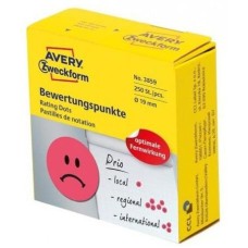 AVERY ZWECKFORM Этикетки 3859, универсальная, 70г/м2, красный, 250шт