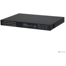 Коммутатор DAHUA DH-S4220-16GT-240 20-портовый гигабитный управляемый коммутатор с PoE, уровень L2, 16xRJ45 1Gb PoE, 2xRJ45 1Gb, 2xSFP 1Gb, суммарно до 240Вт, коммутация 56 Гбит/с, MAC-таблица 8к