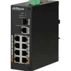 Коммутатор DAHUA DH-PFS3110-8ET-96 8-портовый неуправляемый коммутатор с PoE, уличное исполнение, 8xRJ45 100Mb PoE, 1xRJ45 1Gb + 1xSFP 1Gb uplink, суммарно 96Вт, коммутация 7.6 Гбит/с, MAC-таблица 8К