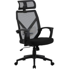 Кресло CACTUS Кресло CS-MC414-BK черный сетка/ткань с подголов. крестов. пластик