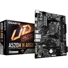 Материнская плата GIGABYTE Материнская плата A520M H ARGB A520, AM4, 2*DDR4, 1*PCIEx16, 1*PCIEx1, 1*M.2, 6*USB3.2Gen1, 6*USB2.0, 4*SATA3.0, 1G, DP, HDMI, M-ATX, RTL