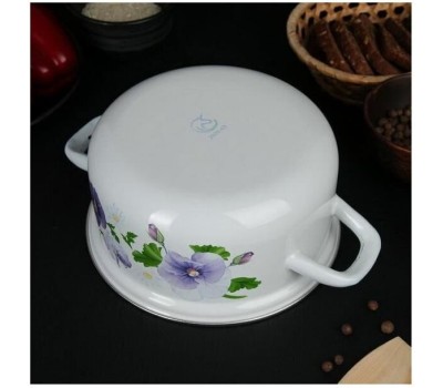 Кастрюля ЛЫСЬВА 1510АП2/4 Анютины глазки, эмал. 2,0л