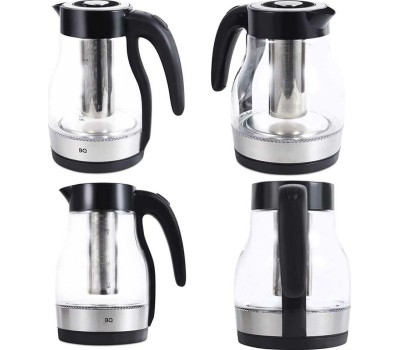 Чайник электрический с ситом BQ KT2046G BLACK-STEEL (1,7л. стекло)