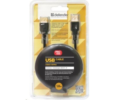 Кабель DEFENDER (87429) USB02-06PRO USB2.0 AM-AF, 1.8м