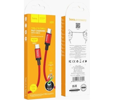Кабель HOCO (6931474784391) X89 Wind Type-C (m) - Type-C (m) 1.0m - красный