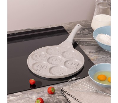 Сковорода AGNESS 932-029 СМАЙЛ для оладий с а/приг.покрытием 26,5см