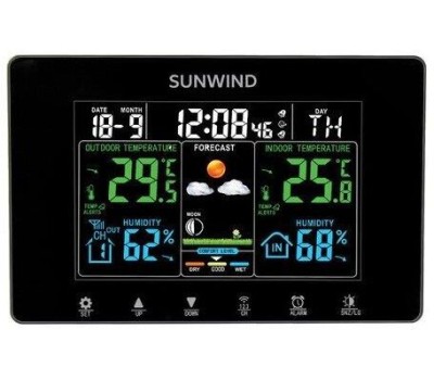SUNWIND Погодная станция SW-WSH160-COLOR, черный
