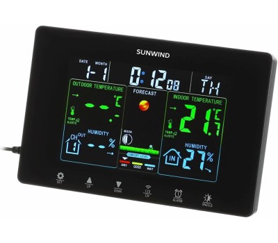 SUNWIND Погодная станция SW-WSH160-COLOR, черный