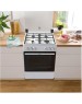GORENJE Газовая плита GK6A20WF, электрическая духовка, стеклянная крышка, чугун, белый