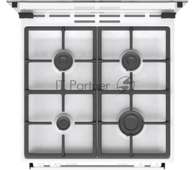 GORENJE Газовая плита GK6A20WF, электрическая духовка, стеклянная крышка, чугун, белый