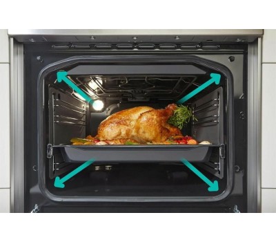 GORENJE Газовая плита GK6A20WF, электрическая духовка, стеклянная крышка, чугун, белый
