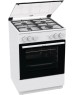 GORENJE Газовая плита GK6A20WF, электрическая духовка, стеклянная крышка, чугун, белый