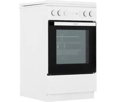 GORENJE Газовая плита GK6A20WF, электрическая духовка, стеклянная крышка, чугун, белый