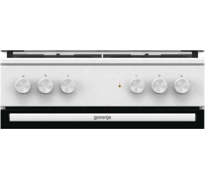 GORENJE Газовая плита GK6A20WF, электрическая духовка, стеклянная крышка, чугун, белый