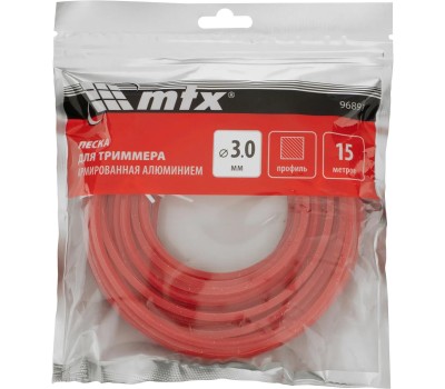 Леска для триммера MTX Леска для триммера армированная алюминием квадрат 3,0 мм х 15 м //