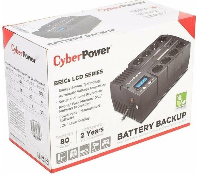 ИБП CYBERPOWER ИБП BR700ELCD {Line-Interactive, 700VA/420W USB/RJ11/45/USB charger A (4+4 EURO), 12В/7,2 Ач х 1}