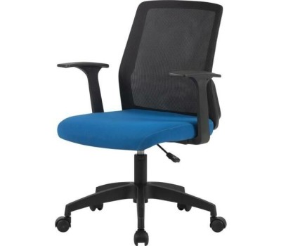 Кресло компьютерное CACTUS Кресло CS-MC222-BKBL, сетка/ткань, до 100кг, фиксированные подлокотники, темно-синий