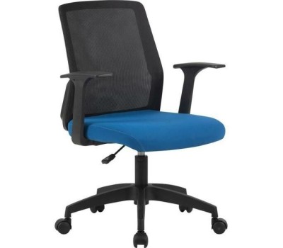 Кресло компьютерное CACTUS Кресло CS-MC222-BKBL, сетка/ткань, до 100кг, фиксированные подлокотники, темно-синий