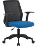 Кресло компьютерное CACTUS Кресло CS-MC222-BKBL, сетка/ткань, до 100кг, фиксированные подлокотники, темно-синий