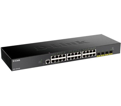 Коммутатор D-LINK Коммутатор DGS-1250-28X/A1A L2 Smart Switch with 24 10/100/1000Base-T ports and 4 10GBase-X SFP+ ports (448164)