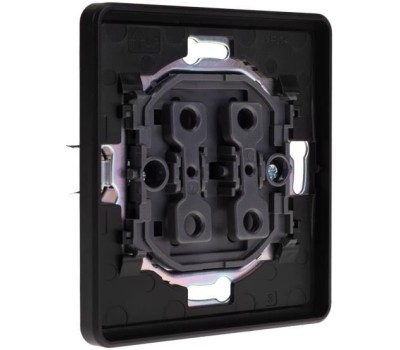 KRANZ Выключатель ROUND 2 кл 10А с/у оникс