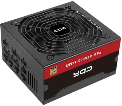 Блок питания CBR Блок питания ATX 850W 80+ Gold, Full Modular, DC-DC, APFC, 24pin, 1*PCIE5.1(12+4pin), 2*8-pin(4+4P), 3*6+2pin, 5*SATA, 3*IDE, 14cm fan, 1.5м кабель питания, черный [PSU-ATX850-14MG/14GM] BOX