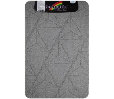 САНАКС - Коврик в ванную КРОСС-ЛООП, одинарный, СЕРЫЙ, однотонный, 500х800 мм,100% полиэстер 00848