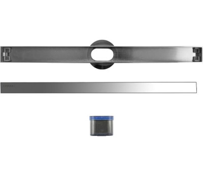 САНАКС - Трап 400х32 мм, нержавеющая сталь, линейный, вертикальный, щелевой, с сухим затвором, цвет ХРОМ. 40033