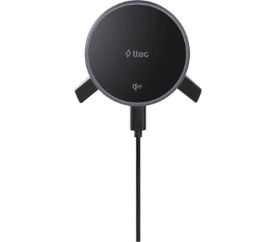 TTEC Автомобильное беспроводное зарядное устройство AirCharger Drive Pro Qi2/MagSafe 15W Wireless Fast Charger&Phone Holder с функцией охлаждения. Цвет: черный