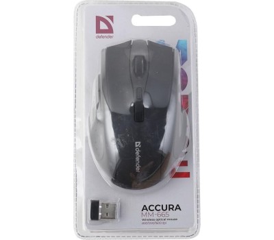 Мышь беспроводная DEFENDER (52665) ACCURA MM-665 черный
