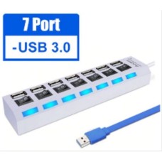 USB-хаб SMARTBUY (SBHA-7307-W) USB 3.0 хаб + выкл., 7 портов, белый