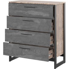 Комод НК-МЕБЕЛЬ HUGO комод Т-2(N) Дуб Гранж/Железный камень 72507330
