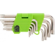 Набор ключей СИБРТЕХ Набор ключей имбусовых Tamper-Torx , 9 шт: ТT10-ТT50.45x, закаленные, короткие, никель