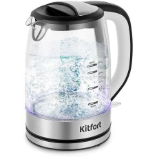 Чайник электрический KITFORT Чайник электрический КТ-6628, 2200Вт, нержавеющая сталь и черный