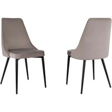 БЮРОКРАТ Стул для дома CH-K4_2 комплект 2шт т.бежевый Holland 61 металл черный на ножках (CH-K4_1/HL61_2)