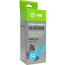 Чернила CACTUS Чернила CS-GT52CB M0H54AE, для HP, 100мл, голубой