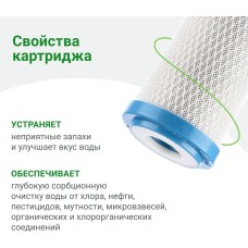 Картридж ГЕЙЗЕР Картридж CBC10-10sl для проточных фильтров ресурс:10000л (упак.:1шт)