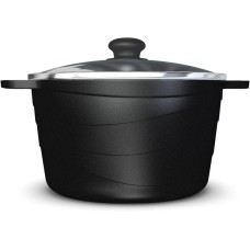 Кастрюля НЕВА МЕТАЛЛ ПОСУДА Кастрюля а/пр литая 5,0л стекл/кр индукция Гранит ТМ НМП