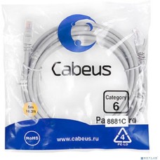 Cabeus PC-UTP-RJ45-Cat.6-5m-LSZH Патч-корд U/UTP, категория 6, 2xRJ45/8p8c, неэкранированный, серый, LSZH, 5м