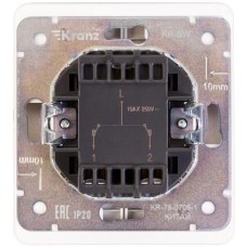 KRANZ Выключатель ROUND 2 кл проходной (переключатель) 10А с/у перламутр