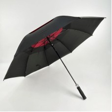 LEONORD Зонт-трость полуавтоматический (двойной купол), 120 см, цвет: черный (108973)